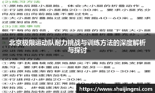 北京极限运动队耐力挑战与训练方法的深度解析与探讨