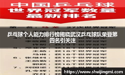 乒乓球个人能力排行榜揭晓武汉乒乓球队荣登第四名引关注