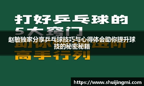 赵敏独家分享乒乓球技巧与心得体会助你提升球技的秘密秘籍